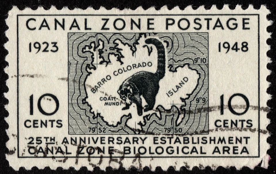 Canal Zone Stamp Scott # 141 F-VF - 10 Cents Black Biological Area Issue Nice - Image 1 of 1