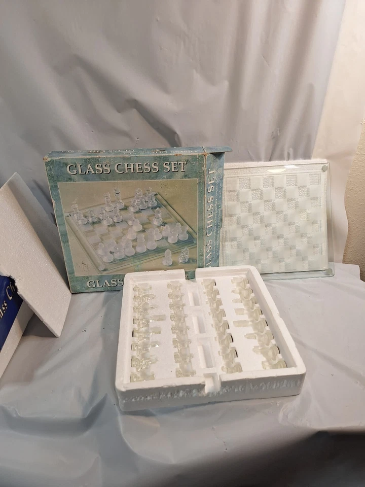 Glass Chess Set Board Game ~ Elegant ~ Limited Edition 14" x14" 35cm x 35cm - Image 1 of 3