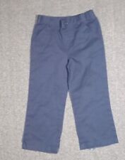 Boys GEORGE Size 4T Twill Pants Navy Blue Flat Front Partial Elastic Waist