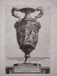 Vase Polidoro De Caravaggio Par Cherubino Alberti Gravure Ancienne XVIIe Siècle - Picture 1 of 9