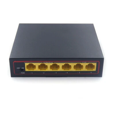 4 Port PoE Network Ethernet switch Hub for IP Cameras Power Over Ethernet,US/EU - Image 1 of 4
