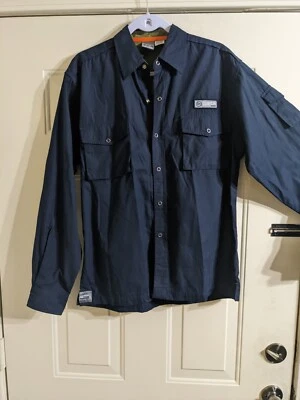 Rip Curl RARE Hybrid Metal Button Men's Med Evolution Button Up Seaside Blue. - Image 1 of 4