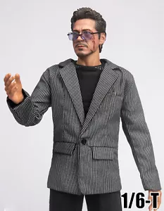 1/6 Scale Male Stripes Suit Model For 12" Tony Stark Ironman Action Figure Body - Picture 1 of 8