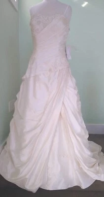 Justin Alexander Silk  Wedding Dress Ivory Sz 14  NWT - Image 1 of 4