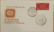 A) 1969, BRAZIL, 50TH ANNIVERSARY OF THE WORLD LABOR ORGANIZATION, RED, OIT, GB,