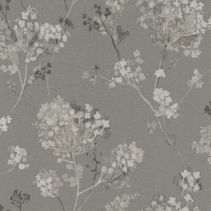 Papel pintado Rasch Florentine 449242 gris topo crema elegante floral no tejido - Imagen 1 de 4