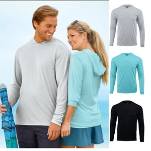 Sun Protection Long Sleeve Microfiber Sun Shirt w/ Hood SPF 50+ Fishing Shirt - Picture 1 of 5