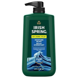 Jabón corporal Irish Spring para hombre, lavado corporal con explosión de humedad para hombre, se siente fresco 30 oz - Imagen 1 de 12
