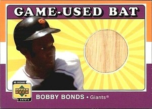 BOBBY BONDS 2001 UPPER DECK DECADE 1970's GAME USED BAT