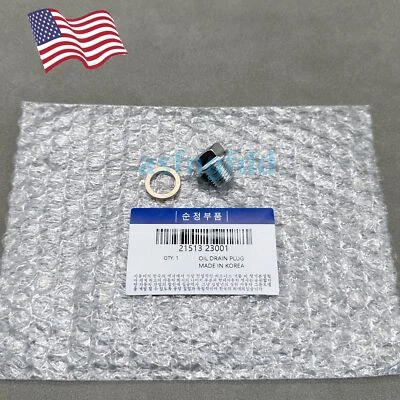 New 2151323001 ENGINE OIL DRAIN PLUG & WASHER For 2000-2020 HYUNDAI KIA - Image 1 of 4