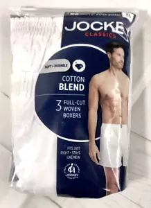 JOCKEY CLASSICS 3er Pack Gr. XL 40-42 Baumwollmischung FULL-RISE weiß Boxershorts Neu mit Etikett - Bild 1 von 8