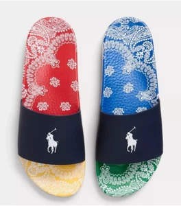 Polo Ralph Lauren Color-Block PAISLEY BANDANA BIG PONY Sandale Pantoletten Gr. 8-13 - Bild 1 von 11