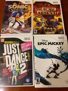 Lot 4 Nintendo Wii Games Sonic Secret Rings Acme Arsenal Dance 2 Epic Mickey - Picture 1 of 6