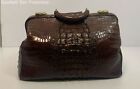 Vintage Leather Alligator Print Doctors Lawyers Bag With Brass Hardware As Is