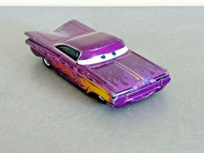 Ramone Mauve Violet Custom Flammes Jaunes Cars Disney Métal 1/55 Bon État - Photo 1/4