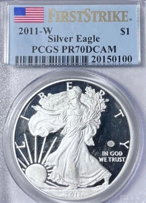 2011-W серебряный орел PCGS PR-70 DCAM - Изображение 1 из 2