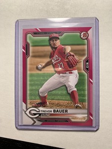 2021 Bowman Baseball Paper TREVOR BAUER Pink Fuschia /199 REDS #9 
