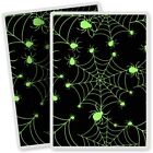 2 x Vinyl Stickers 7x10cm - Green Spiders Spider Web Halloween Scary  #45234