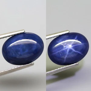 4.15Ct. Gemstone Star Sapphire 6 Rays Perfect Sharp! Blue Oval Cabochon Thailand - Picture 1 of 7