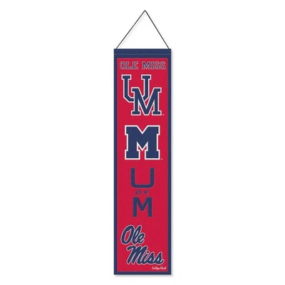 Ole Miss Evolution 8x32 Inch Vertical Wool Embroidered Hanging Banner - Image 1 of 4