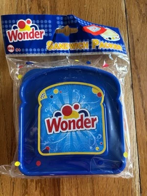 RARE Vtg BLUE Wonder Calif Bread Plastic Container Polka Dots Sandwich Storage - Image 1 of 2