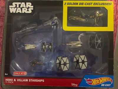 2015 Hot Wheels Star Wars Hero & Villain Starships 11-Pack w/ 2 Gold Die-Cast - Image 1 of 4