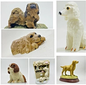 Konvolut 6 Vintage Hunde Figuren Pudel Spaniel Pekingese Cavalier Retriever - Bild 1 von 18