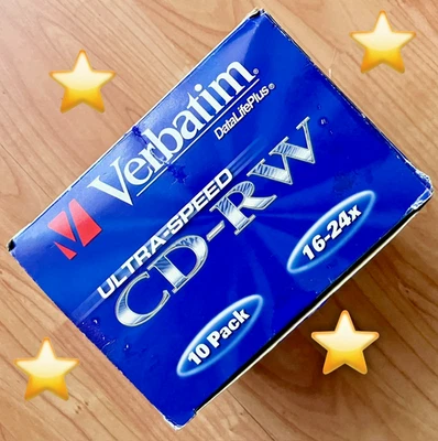 ⭐️Deal⭐10 Verbatim⭐CD-RW⭐CD DataLifePlus⭐Extra Protection⭐700MB⭐24x⭐80Mins Discs - Image 1 of 4