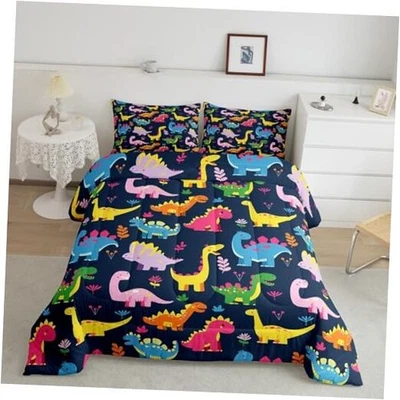  Dinosaur Comforter Set Size 3D Dino Print Comforter for Boys Full Acid Blue - Image 1 of 4