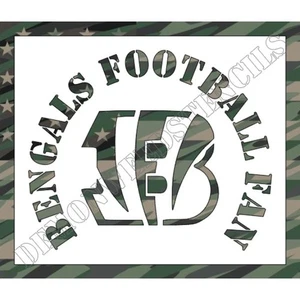 8"x9.5" Clear Plastic Stencil - Bengals Football Fan (SX17) (.007") - Picture 1 of 2