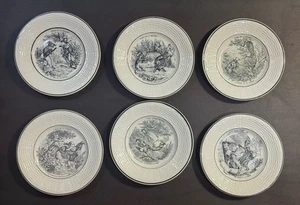 Set of 6 Fables De La Fontaine Plates by Digoin Sarreguemines - France 7” - Picture 1 of 11