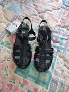 Grendene Zaxy Be Yourself Black Jelly Sandals - Size 5 (38) - Picture 1 of 9