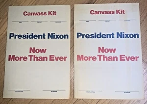2- 1972 PRESIDENT NIXON - NOW MORE THAN EVER - Canvass Kit Folder - Picture 1 of 8