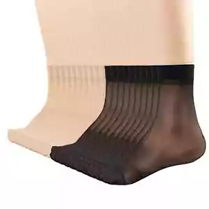 20 Pairs Womens Sheer Ankle Socks Nude Black Stocking Summer Ultra Thin Soft ... - Picture 1 of 7