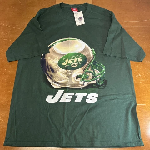 Vintage New York Jets Shirt Mens XL Green NFL Football Short Sleeve Cover