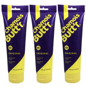 3PAK Chamois Butt'r Original Skin Cream 235mL / 8oz.Tube Bike Race Shorts Butter