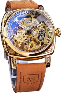 Orologio Impermeabile Luminoso Quarzo Quadrato Retrò Orologio Meccanico Carica Auto/Unico. - Foto 1 di 12