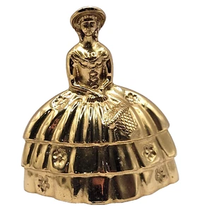 Southern Belle Dinner Bell Solid Brass Floral Victorian Style Lady Hoop Dress - Picture 1 of 24