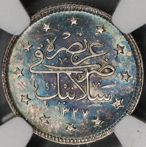 1911 NGC UNC Salonika Mint Visit Turkey 2 Kurush Rare 1327 3 Coin 13K 18112803C - Picture 1 of 8