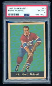 Henri Richard 1961-62 Parkhurst #43 HOF Canadien de Montréal PSA 6 EX-MT - Picture 1 of 2