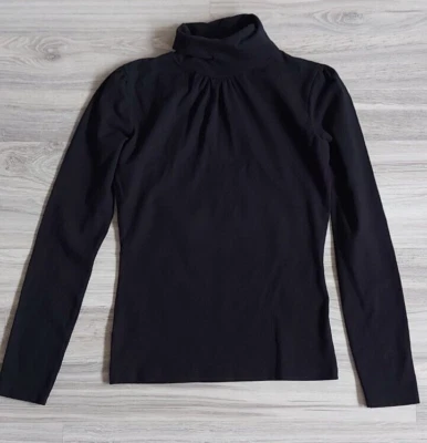 Damen Mädchen Rollkrakenpullover Schwarz Stretch C&A Gr. M / L - Bild 1 von 3
