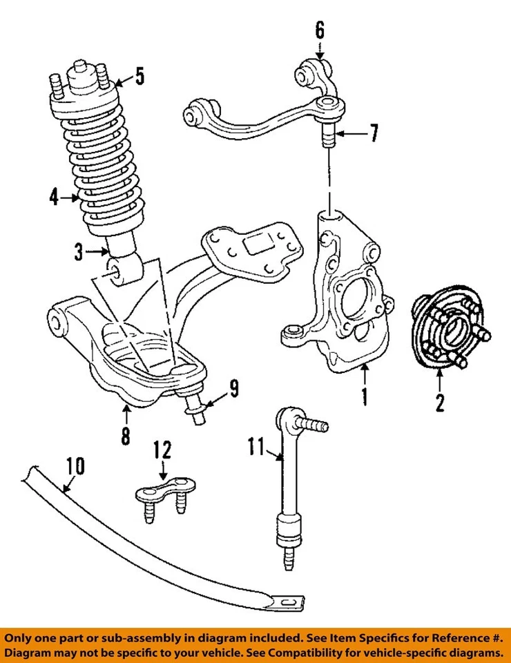 Suspensión delantera Ford OEM 03-11 Crown Victoria 6W1Z5K484AA Foto 1 de 1