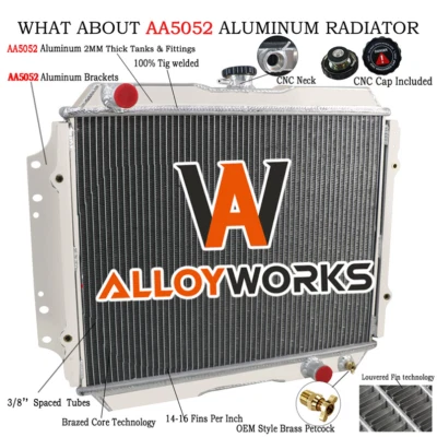 3 Rows Aluminium Radiator for Holden Rodeo TF 2.8L Turbo Diesel 1988-1997 MT AUS - image 1 of 4