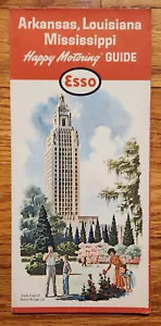 Hoja de ruta Esso Arkansas Louisiana y Mississippi 1963 auto Exxon - Imagen 1 de 1
