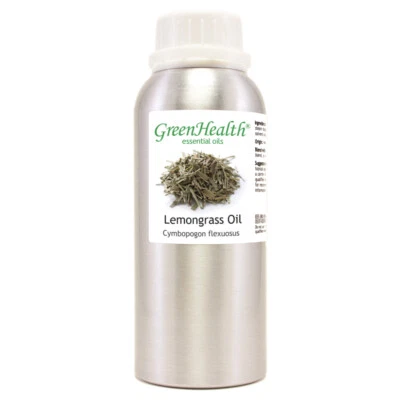 GREENHEALTH 8 fl oz Lemongrass Essential Oil (100% Pure & Natural) in Aluminum Bottle