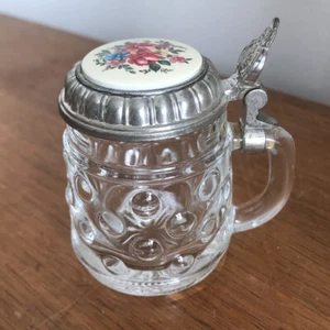 Vintage Schnapskrügerl Glas Original BMF Deckel Schnapsglas deutsch - Bild 1 von 9