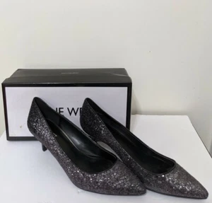 Zapatos de bombeo de lentejuelas Nine West para mujer Xeena peltre plateado azul cielo talla 11M - Imagen 1 de 11