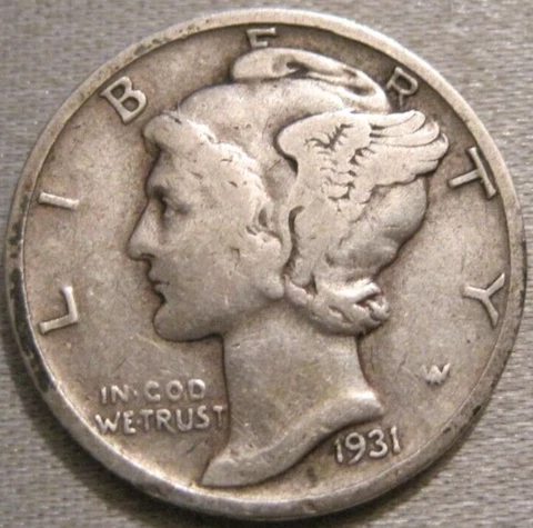 BETTER AS SHOWN - 1931 S MERCURY DIME *** 90% SILVER *** 356 Cover