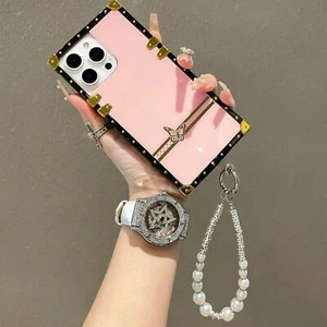 For Various Phone Diamond Butterfly Case +Bracelet Shockproof Cover Fashion Girl - Picture 1 of 16