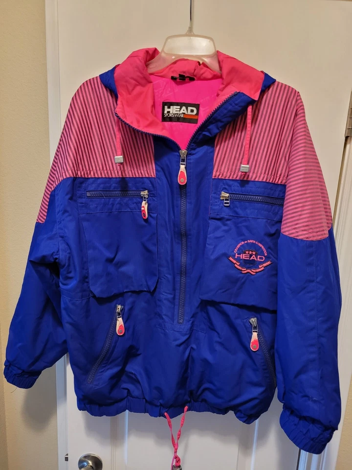 Chaqueta de esquí vintage Head para dama y mujer rosa/púrpura talla mediana años 80 90 abrigo Foto 1 de 4